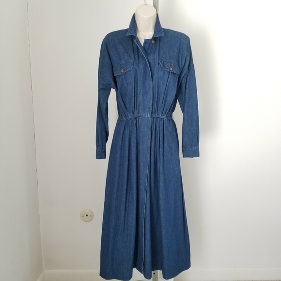 Dennis Goldsmith Dresses & Skirts - Dennis Goldsmith Denim Dress Long Sleeve Size 6P